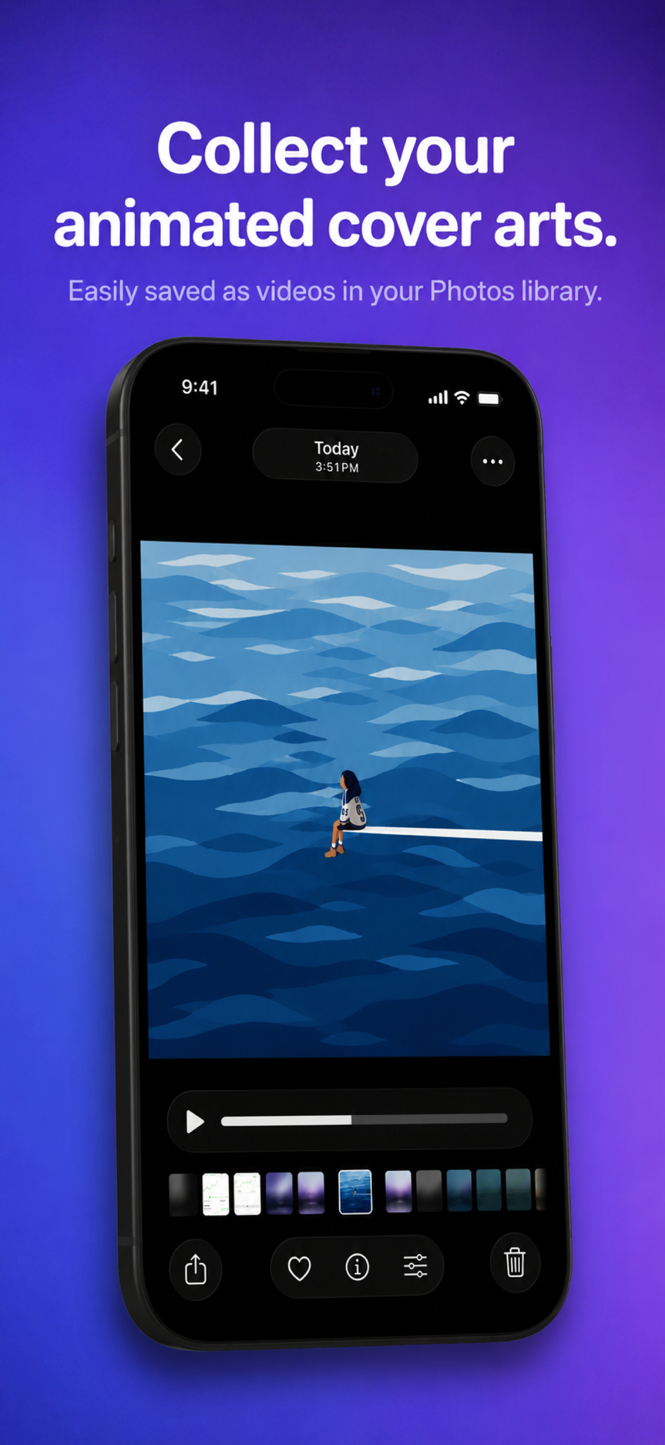 Saved animated cover video in Photos library